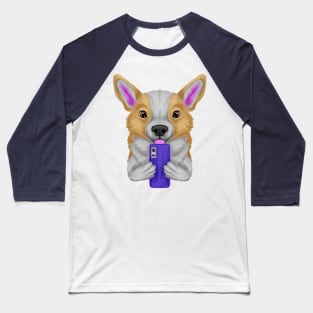 Welsh corgi with smartphone Baseball T-Shirt